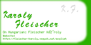 karoly fleischer business card